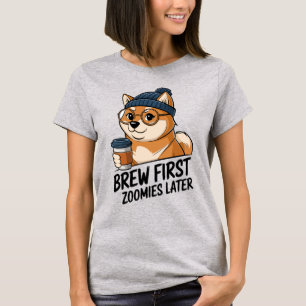 Shiba Inu Coffee Lover Kunst T-Shirt