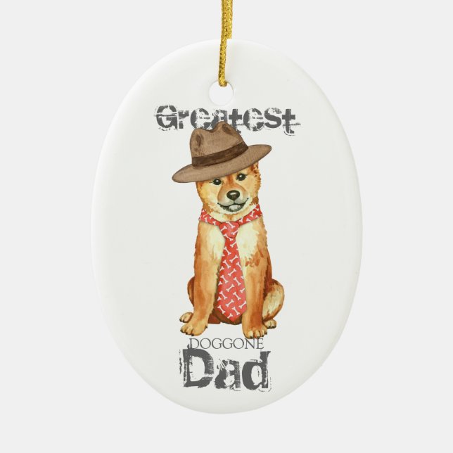 Shiba Inu Dad Ceramic Ornament (Vorne)