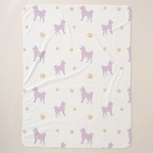 Shiba Inu Decke – Minimales Lavendel-Geschenk Sherpadecke