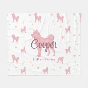 Shiba Inu Decke – Personalisiertes Pastellrosa Ges