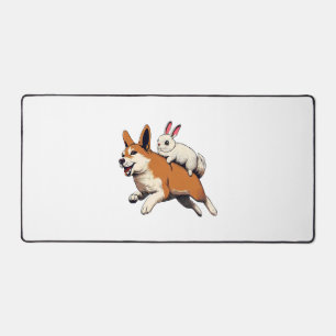 Shiba Inu Dog and Rabbit - Gemeinsam gestalten Schreibtischunterlage