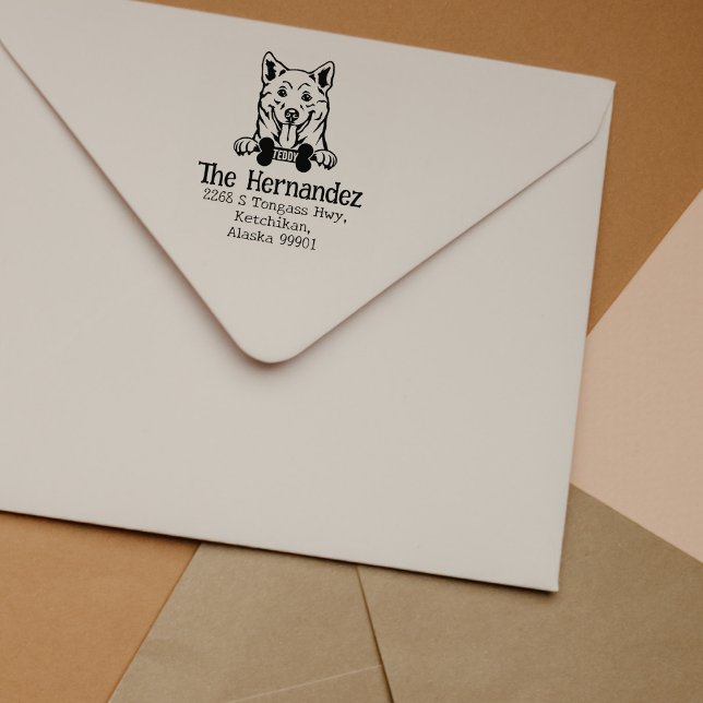 Shiba Inu Dog, benutzerdefinierte Rücksendeadresse Gummistempel (Von Creator hochgeladen)