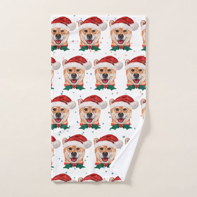 Shiba Inu Dog Breed Christmas Stars Handtuch (Handtuch)
