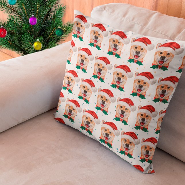 Shiba Inu Dog Breed Christmas Stars Kissen (Von Creator hochgeladen)