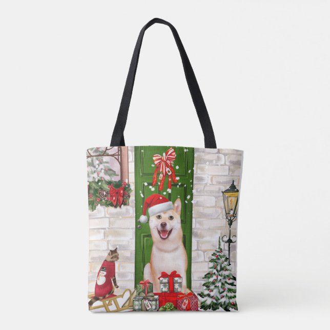 Shiba Inu Dog Christmas Tasche (Rückseite)