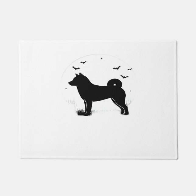Shiba Inu Dog - Halloween Moon Silhouette Übergröß Fußmatte (Vorderseite)