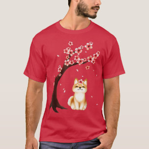 Shiba Inu Dog Japanischer Cherry Blossom Sakura Fl T-Shirt