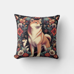 Shiba Inu Dog Pillow William Morris inspiriert Kissen