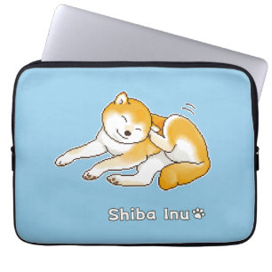 Shiba Inu Dog Relaxen friedlich Pixel Art Laptopschutzhülle