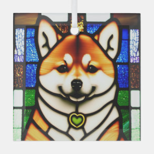 Shiba Inu Dog "Stetted Glass" Ornament Aus Glas