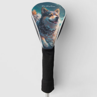 Shiba Inu dog swimming in water 002 Golf Headcover