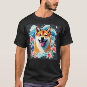 Shiba Inu Dog und Blume T-Shirt