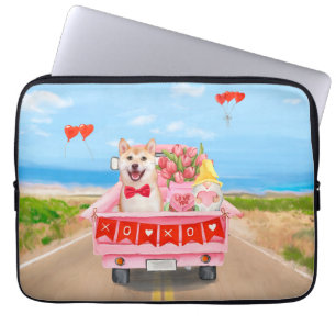 Shiba Inu Dog Valentine's Day Lkw Herz Laptopschutzhülle