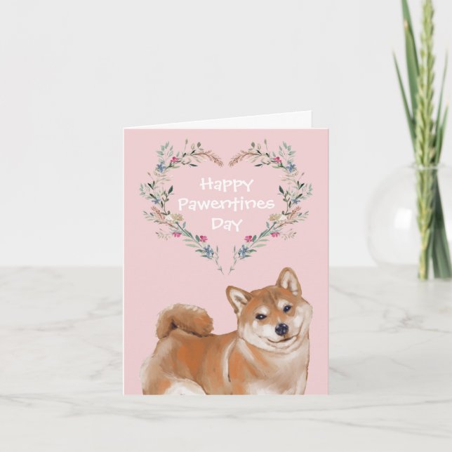 Shiba Inu Dog Valentines Feiertagskarte (Vorderseite)