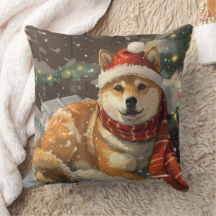 Shiba Inu Dog Weihnachtsfest Kissen