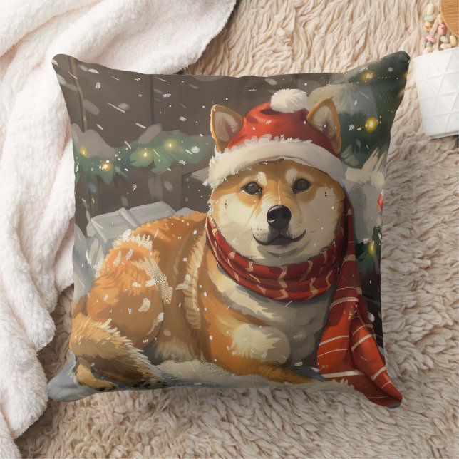 Shiba Inu Dog Weihnachtsfest Kissen (Decke)