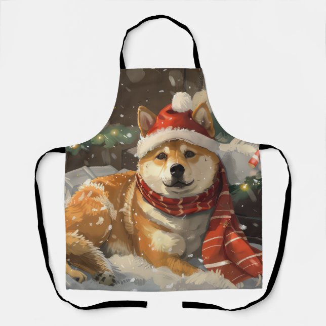 Shiba Inu Dog Weihnachtsfest Schürze (Vorderseite)