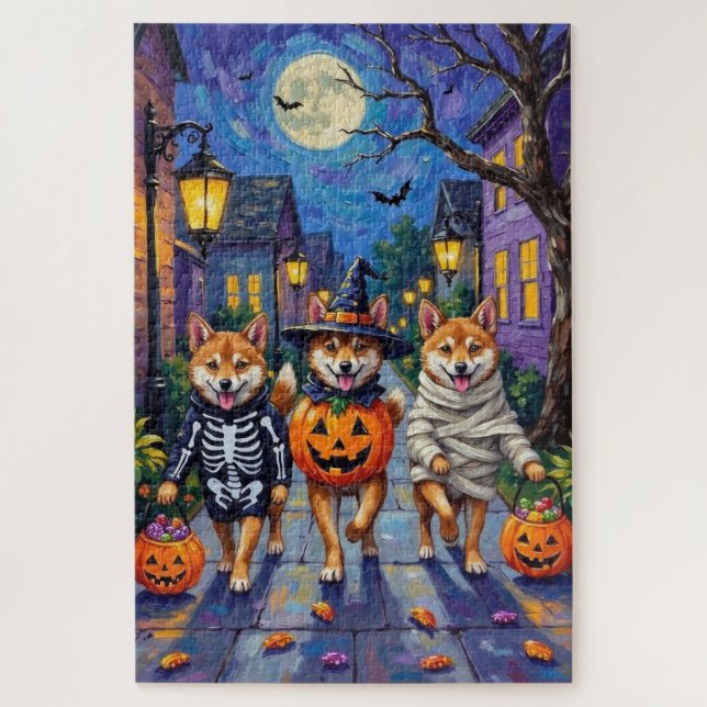 Shiba Inu Dogs in Halloween Costumes (Vertikal)