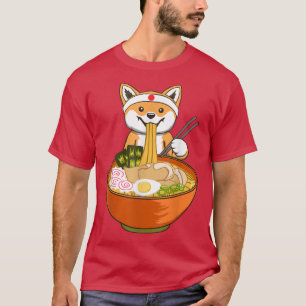 Shiba Inu Eat Ramen Noodle Niedlich Kawaii Japanis T-Shirt