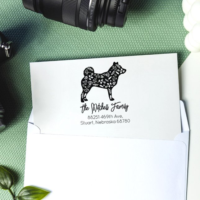 Shiba Inu Family Rücksendeadresse Gummistempel (Von Creator hochgeladen)