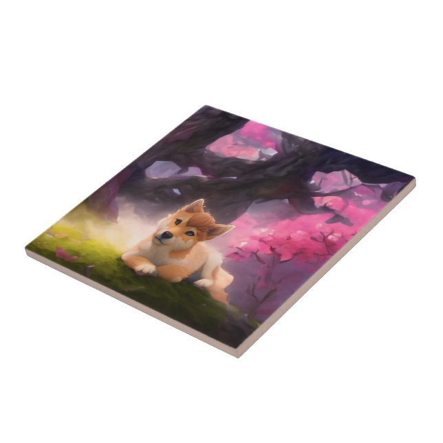 Shiba Inu Fantasy Anime Fliese (Seite)