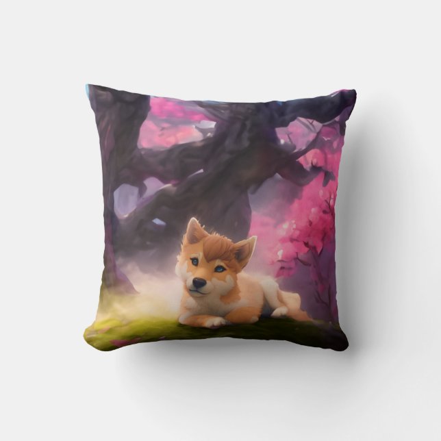 Shiba Inu Fantasy Anime Kissen (Vorderseite)
