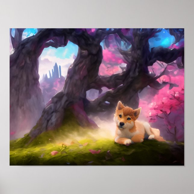 Shiba Inu Fantasy Anime Poster (Vorne)