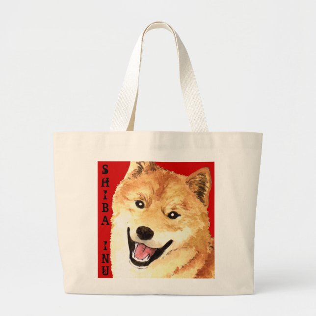 Shiba Inu Farbblock Jumbo Stoffbeutel (Vorne)