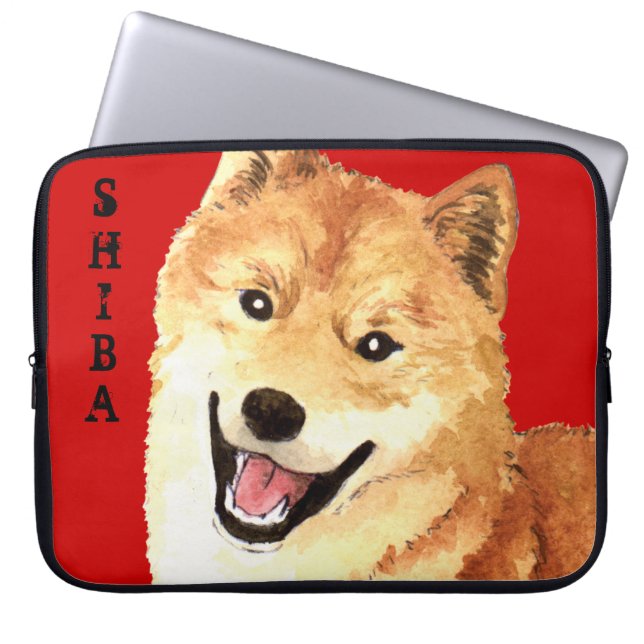 Shiba Inu-Farbblock Laptopschutzhülle (Vorderseite)