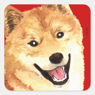 Shiba Inu-Farbblock Quadratischer Aufkleber