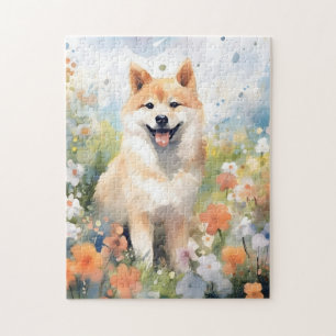 Shiba Inu farbige Aquarellbilder