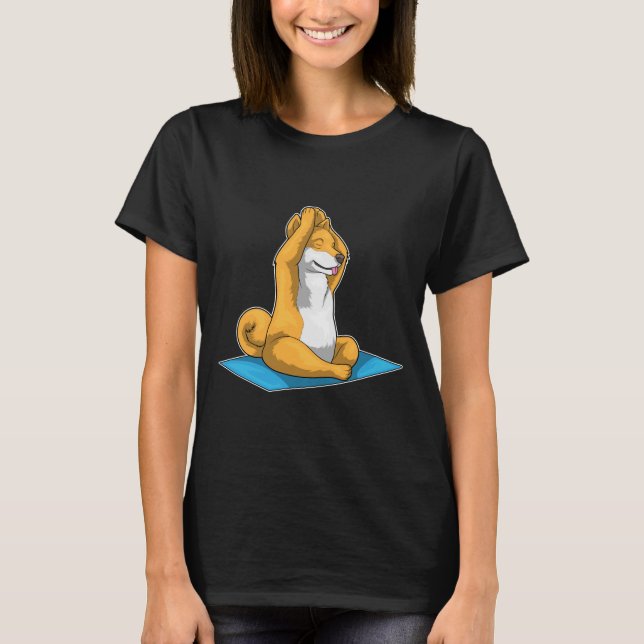 Shiba Inu Fitness Yoga Meditation T-Shirt (Vorderseite)
