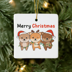 Shiba Inu Frohe Weihnachten Niedliche Hunde Urlaub Keramikornament