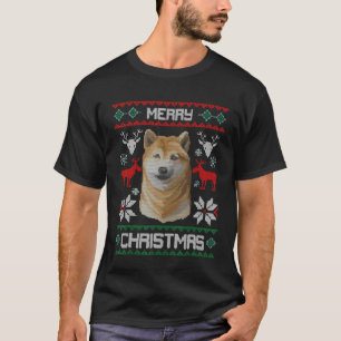 Shiba Inu Frohe Weihnachten Ugly Sweater Dog T-Shirt