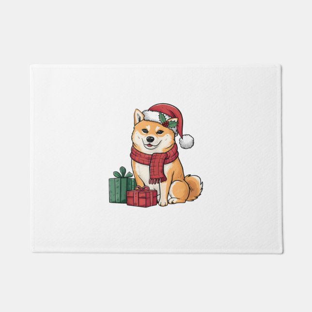 Shiba Inu Frohe Weihnachtshunde Weihnachten Fußmatte (Vorderseite)