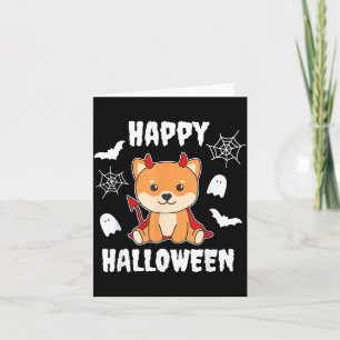 Shiba Inu Frohes Halloween Teufelshunde Karte