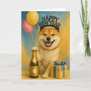 Shiba Inu Frohes Neues Jahr Karte