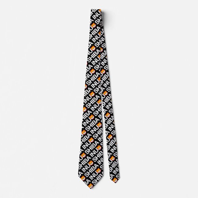 Shiba Inu Full Logo White Text - Tie Krawatte (Vorderseite)