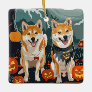 Shiba Inu Halloween Gruselig Keramikornament