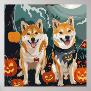 Shiba Inu Halloween Gruselig Poster