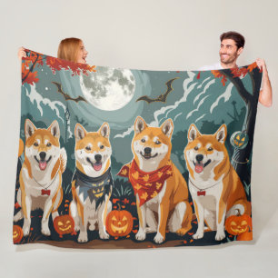 Shiba Inu Halloween Spooky Fleecedecke