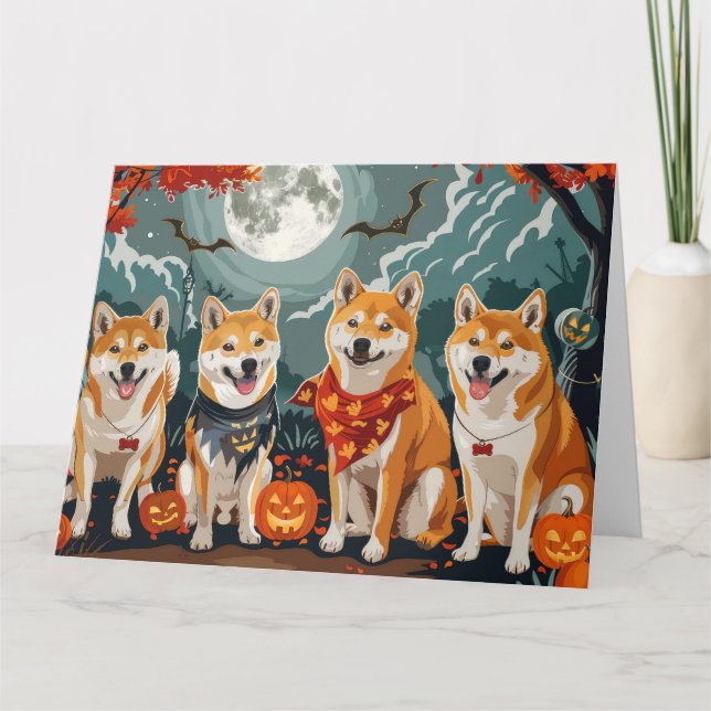 Shiba Inu Halloween Spooky Karte (Vorderseite)