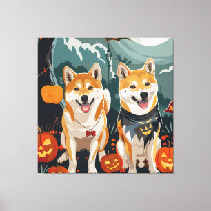 Shiba Inu Halloween Spooky Leinwanddruck
