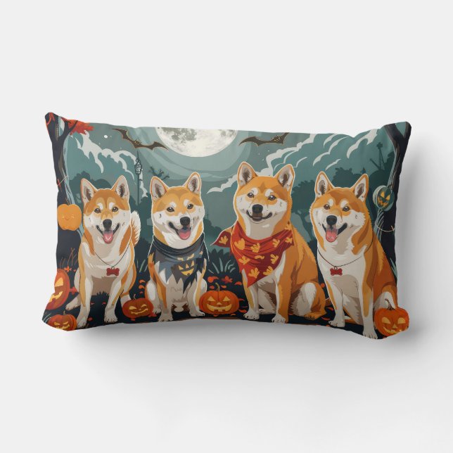 Shiba Inu Halloween Spooky Lendenkissen (Rückseite)