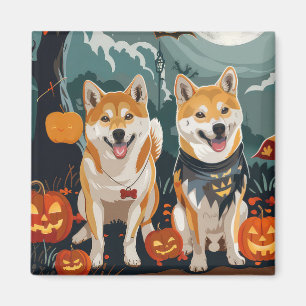 Shiba Inu Halloween Spooky Magnet