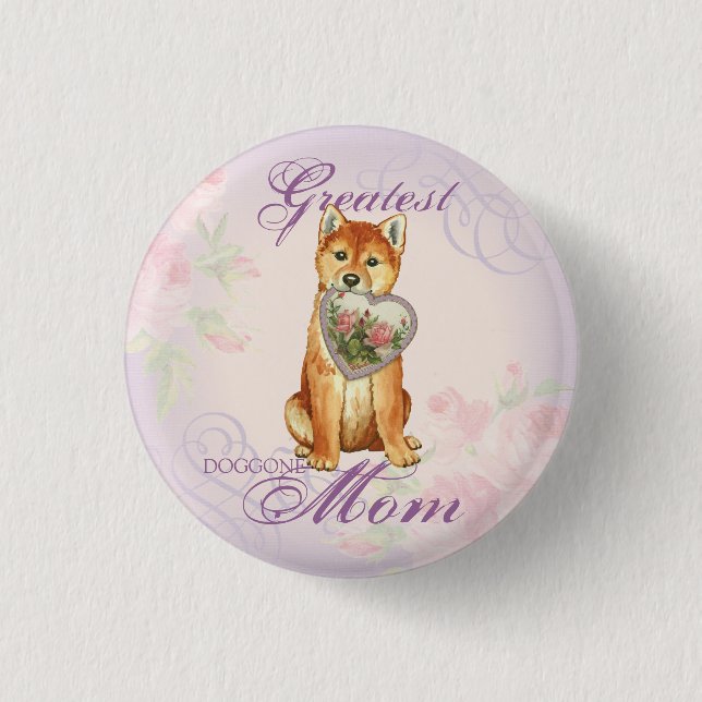 Shiba Inu Heart Mama Button (Vorderseite)