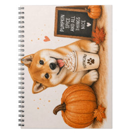 Shiba Inu Herbstcafé Notizblock