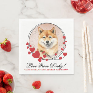 Shiba inu Hochzeitsservietten mit Hundebild Serviette