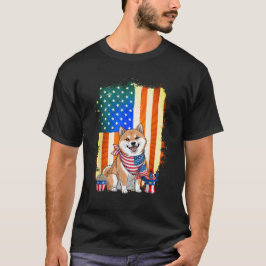 Shiba Inu Hund American Flag Hund Liebhaber 4. Jul T-Shirt