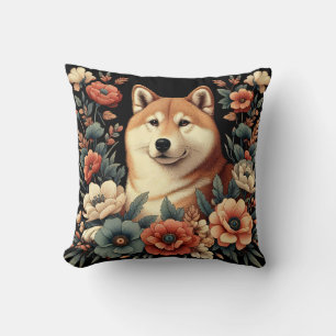 Shiba Inu Hund Kissen William Morris
